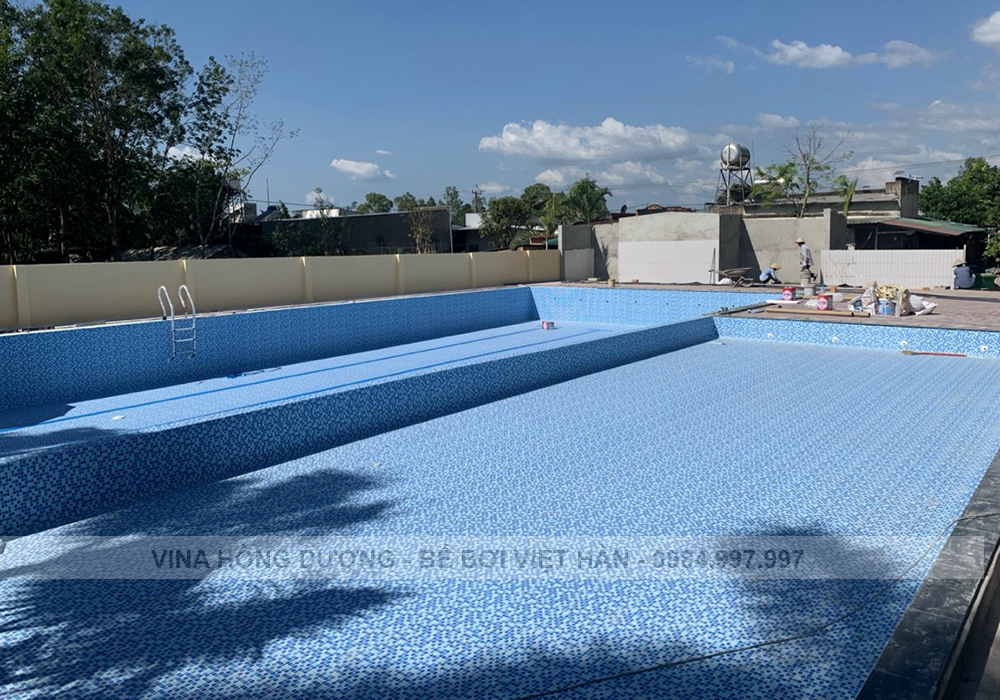 Thi công bể bơi tại Tây Ninh bằng liner PVC